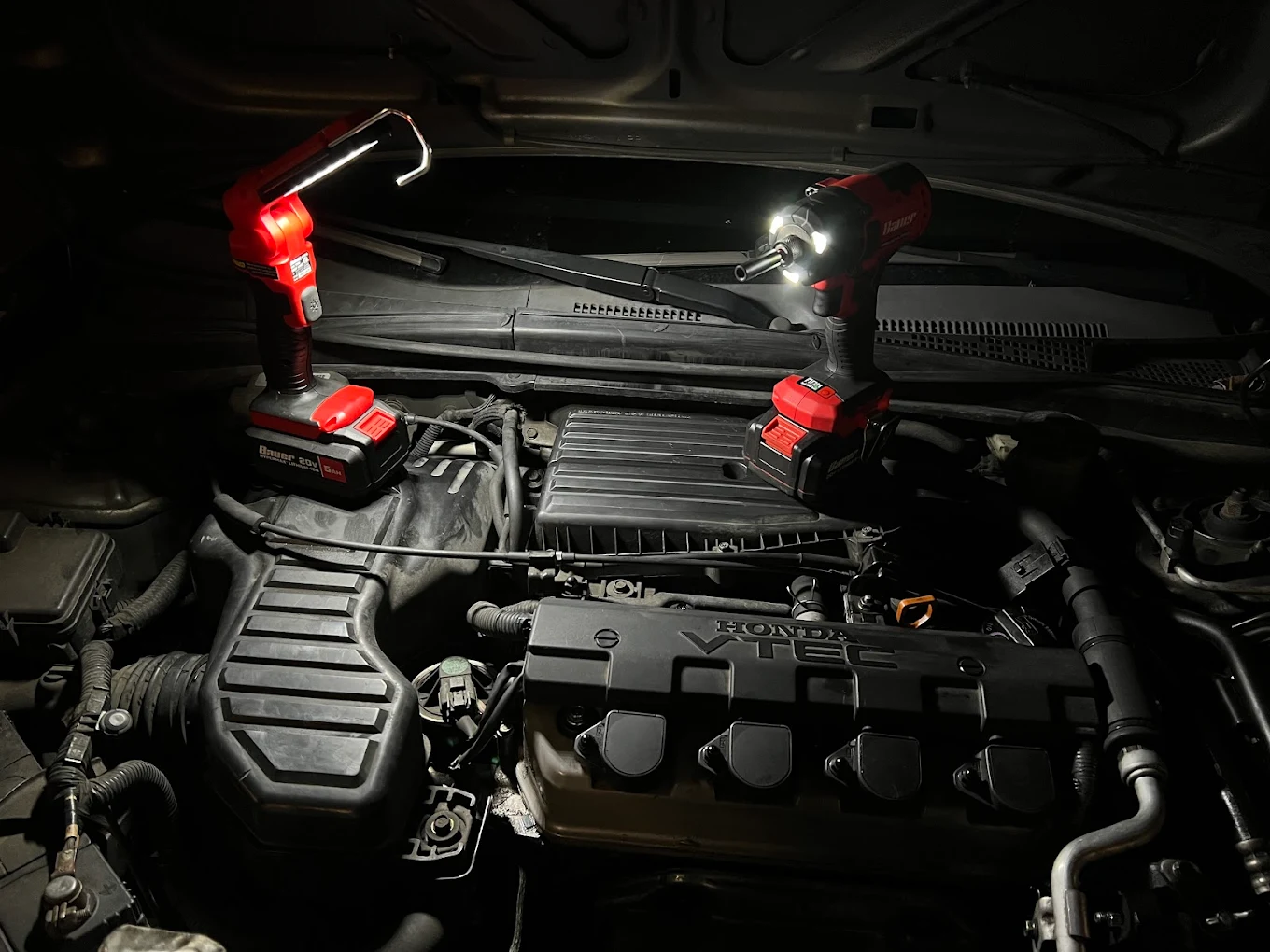 Mechanic working on car